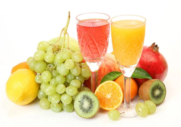 Ripe fruit and juice — Stock Photo, Image