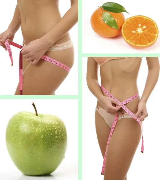 Corpo sadio e fruta — Fotografia de Stock