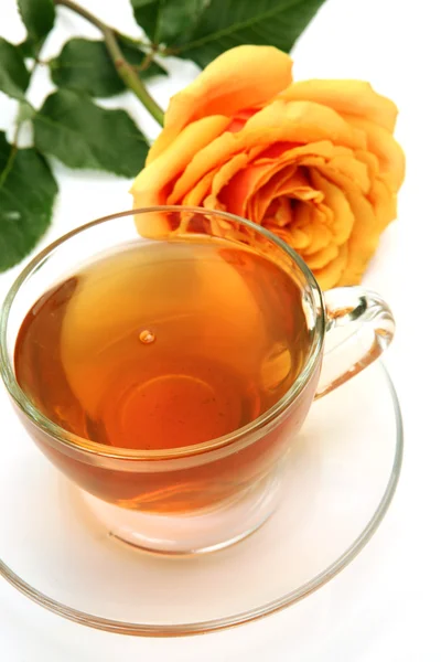 Tea and roses — Stock Photo, Image