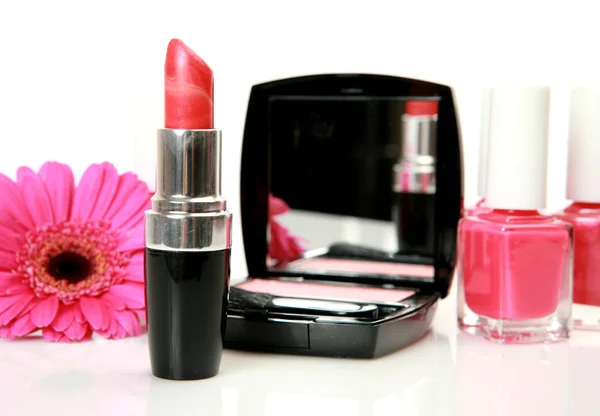 Decorative cosmetics and flower — Stock Photo, Image