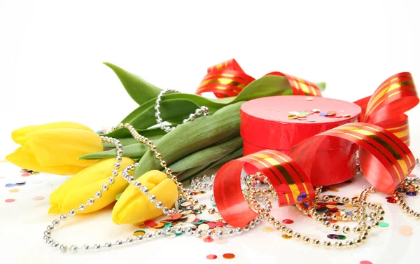 Bouquet of yellow tulips — Stock Photo, Image