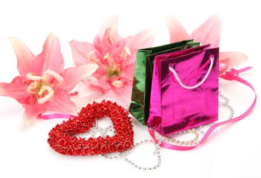 hediye ve pembe lilyum