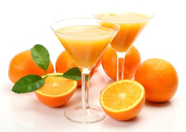 taze portakal ve cam suyu