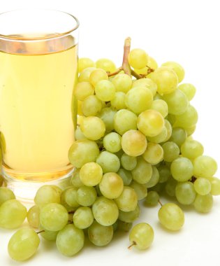 taze yeşil üzüm ve meyve suyu