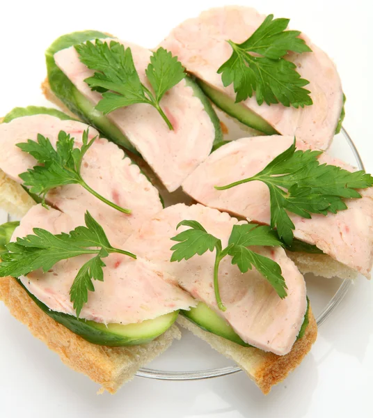 Sandwich met een ham — Stockfoto