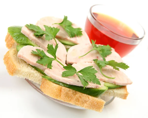 Sandwich met een ham — Stockfoto