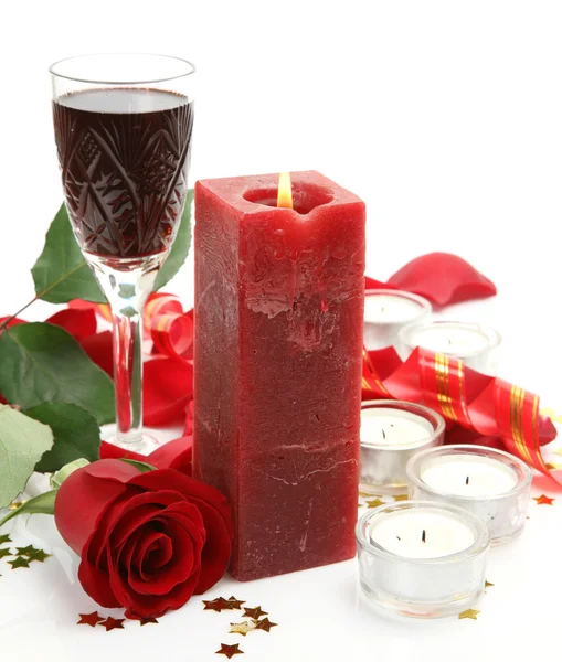 Vino e candele — Foto Stock