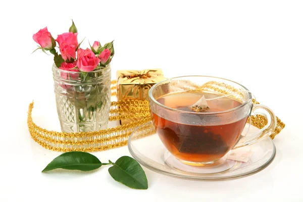 Té y rosas — Foto de Stock