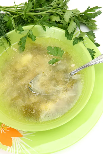 Teller mit Suppe — Stockfoto
