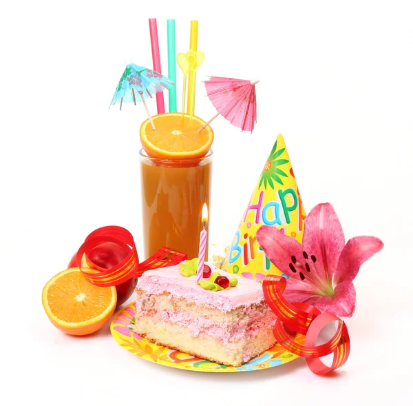 Šťáva a kus koláče — Stock fotografie