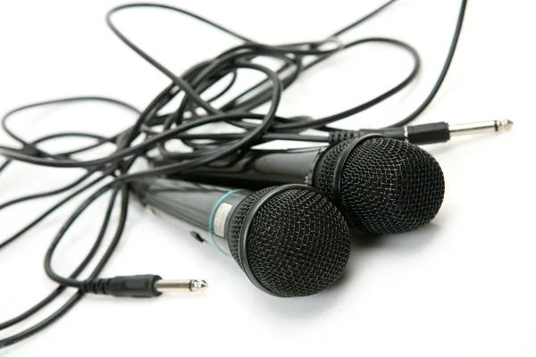 Microfones pretos — Fotografia de Stock