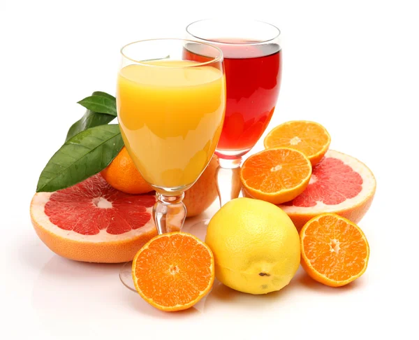 Ripe fruit and juice — Stock Photo, Image