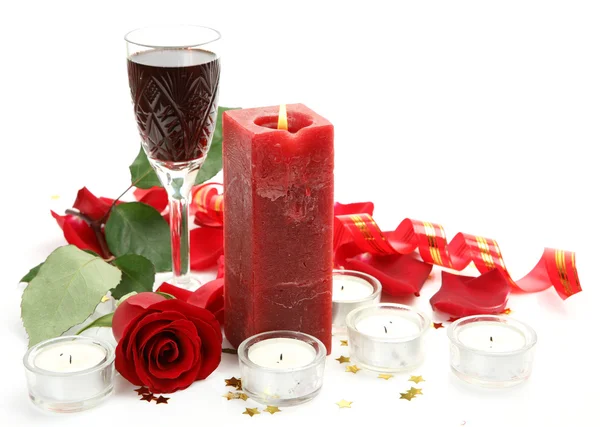 Wine and candles Stock Photo