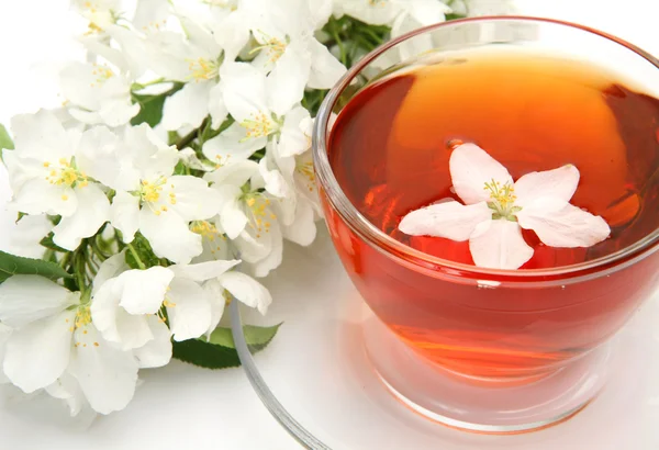 ชาและดอกไม้ — ภาพถ่ายสต็อก