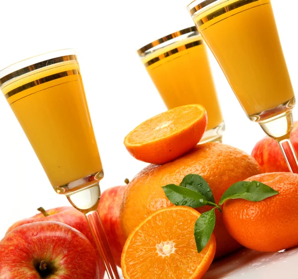 Ripe fruit and juice — Stock Photo, Image