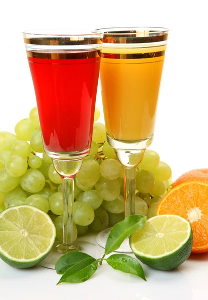 Ripe fruit and juice — Stock Photo, Image