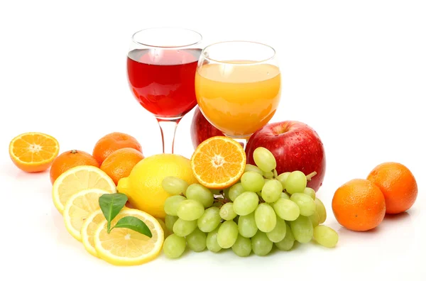 Fresh fruit and juice — Stock Photo, Image