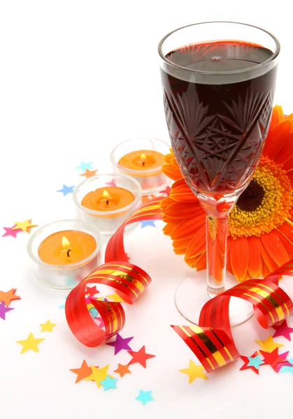 Vino e candele — Foto Stock