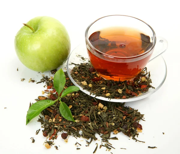 Çay ve elma — Stok fotoğraf