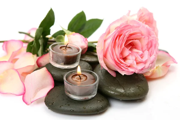 Rose? a svíčky — Stock fotografie