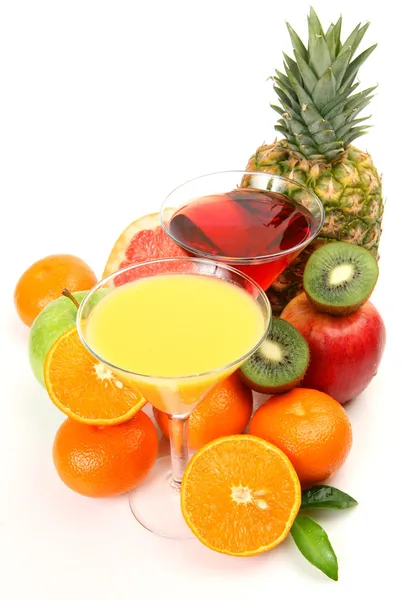 Ripe fruit and juice — Stock Photo, Image