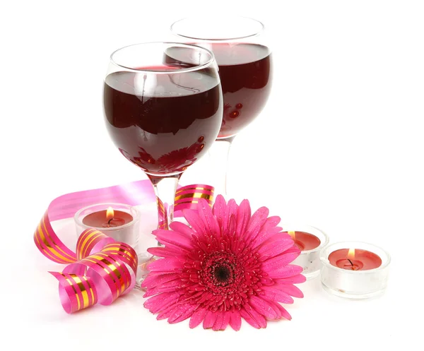 Вино і квітка — стокове фото