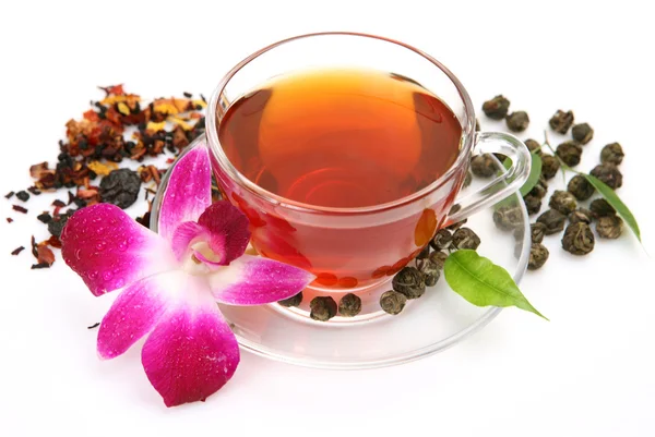 Tè e fiori — Foto Stock