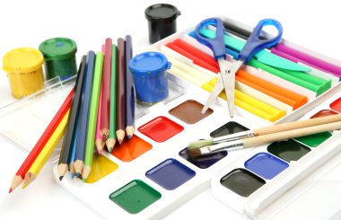 Fırçalar, boyalar ve kalemler