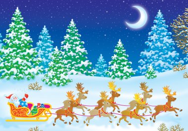 Noel Baba onun kızak sürme
