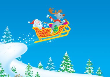 Noel Baba ve ren geyiği