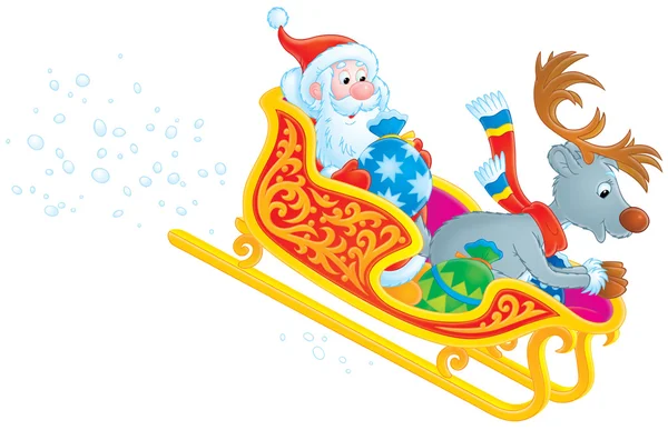 Santa Claus and Reindeer — Stock Photo, Image