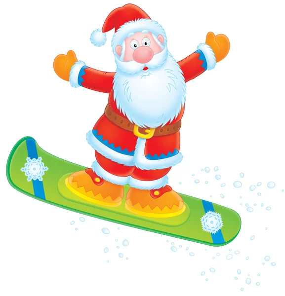 Santa Claus snowboarder — Stock Photo, Image