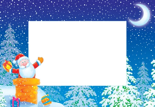 Christmas border with Santa Claus — Stock Photo, Image