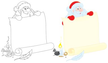 Download Santa Holds Letter Premium Vector Download For Commercial Use Format Eps Cdr Ai Svg Vector Illustration Graphic Art Design PSD Mockup Templates