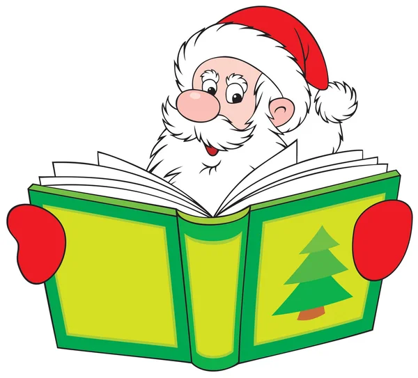 Santa Claus reading the book — Stock Vector