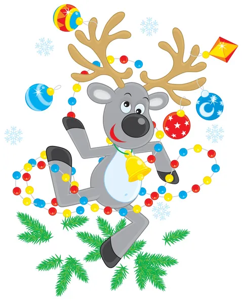 Reindeer dancing — Stock Vector
