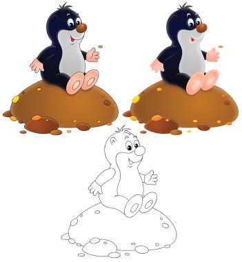 beyaz zemin üzerine köstebek