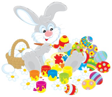 easter bunny Paskalya yumurtaları yaklaşan tatil için boyama