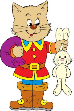 bir tavşan kulakları ile tutarak puss
