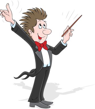 Happy music conductor clipart