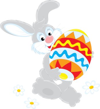 Paskalya tavşanı rengarenk boyanmış yumurta taşıma