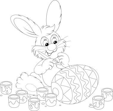 Paskalya tavşanı büyük Paskalya yortusu yumurta boyama