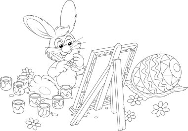 dekore edilmiş bir easter egg çizim Paskalya tavşanı