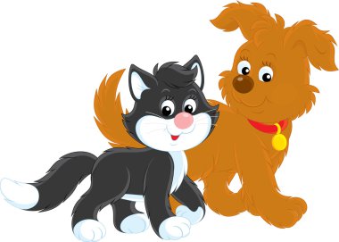 kedi ve köpek yürüyüş