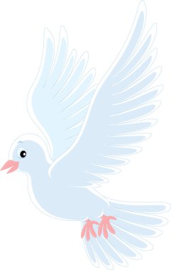 White pigeon flying clipart