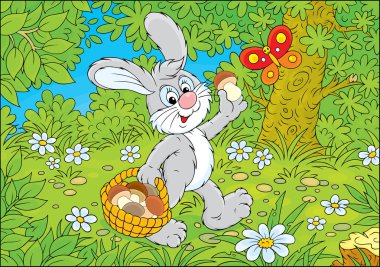 bir orman yoluyla yürümek bunny