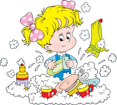 bulaşıkları yıkama kız