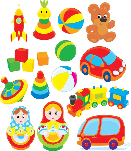 Illustration of colorful toys — Stock Vector