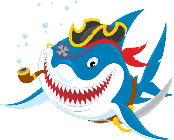 Shark pirate — Stock Vector