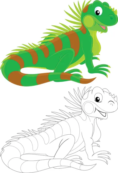 Zielony iguana — Wektor stockowy